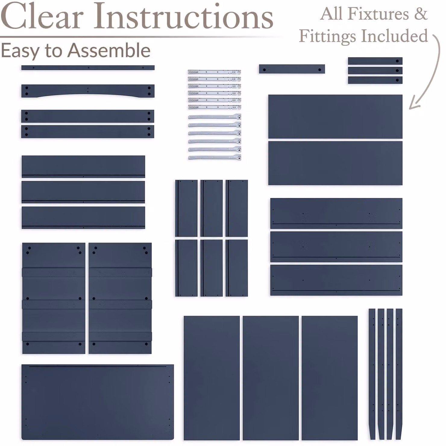 Christow Navy Blue 3 Drawer Modern Chest of Drawers W/D/H: 70 x 40 x 80 cm – 4