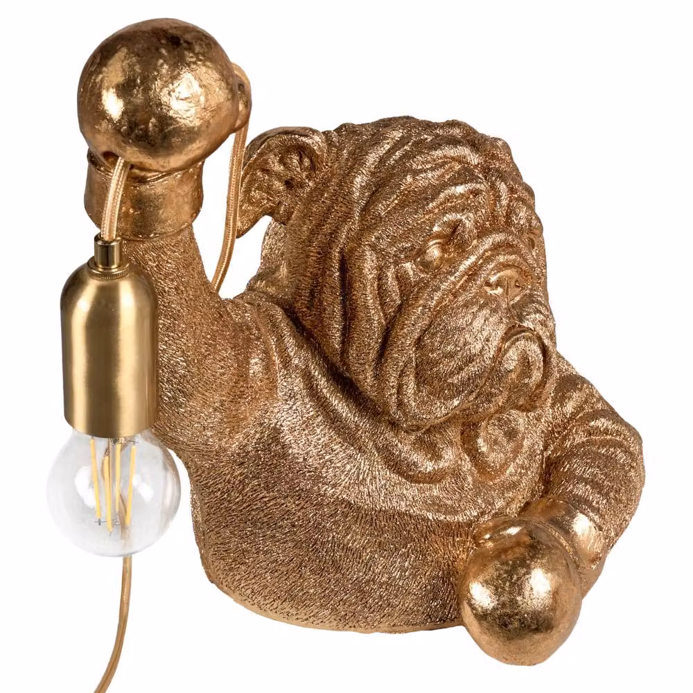 Wyld and Coco Gold Dog-Shaped Polyresin Table Lamp – 4