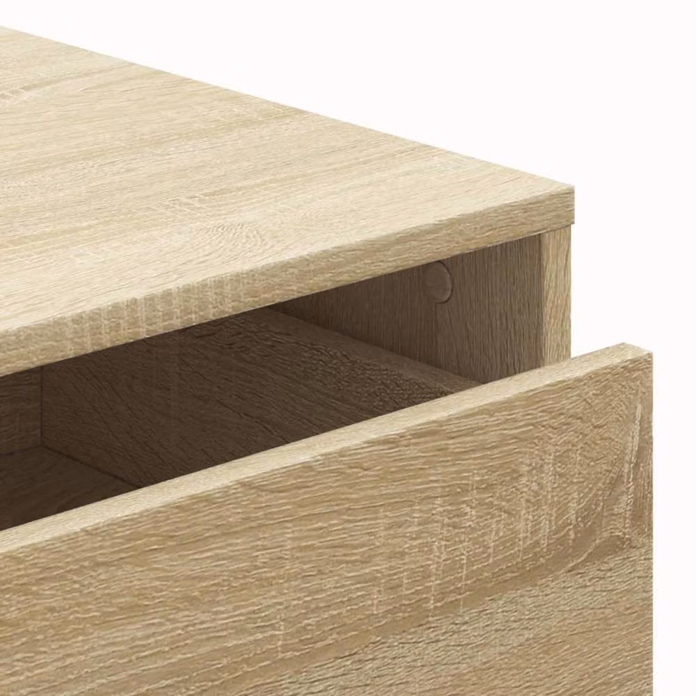Berkfield Home Classic Corner Chest of Drawers in Sonoma Oak and Light Tan, W/D/H: 80 x 41 x 58 cm – 3