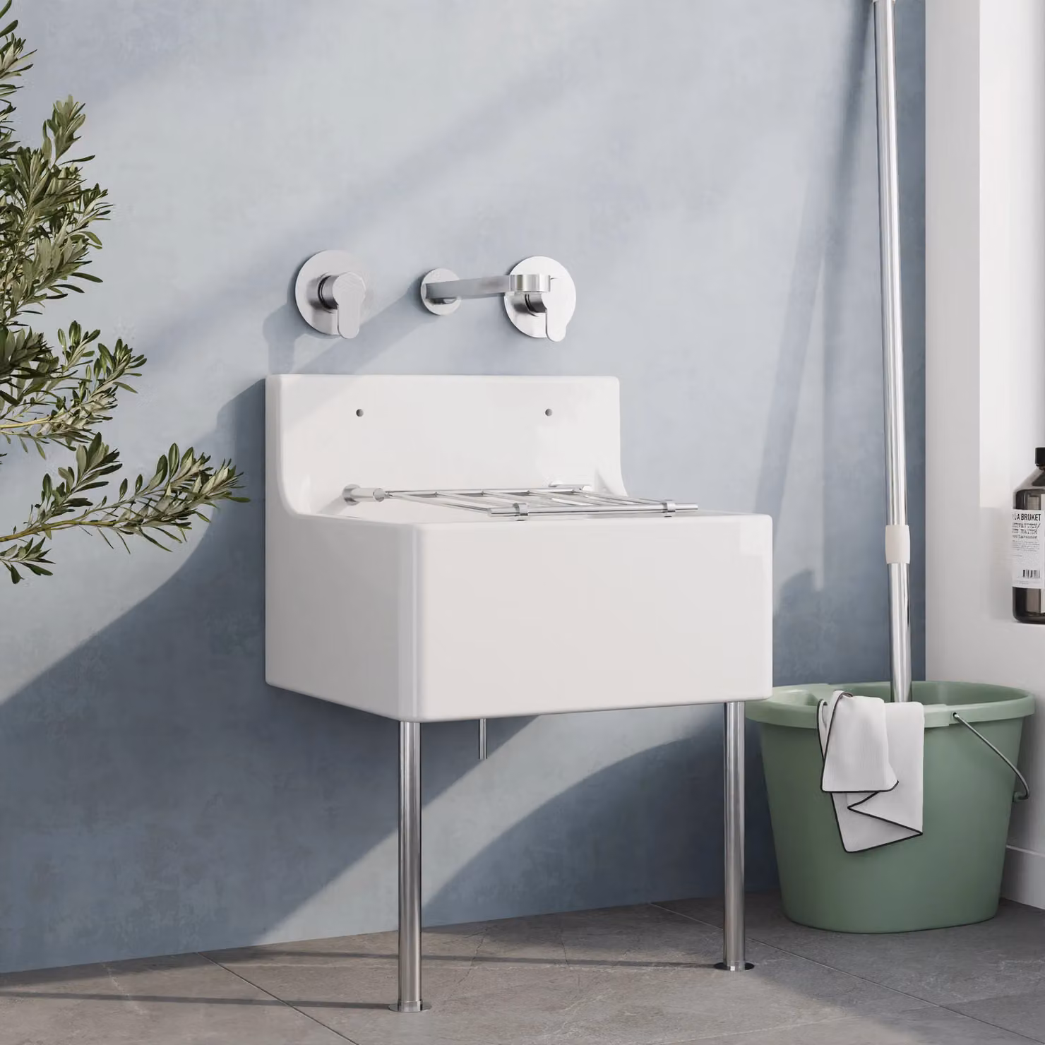 Balterley White Ceramic Single Bowl Kitchen Sink with Grill W: 45.5 cm, D: 36.2 cm, H: 39.6 cm – 2
