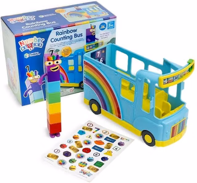 Learning Resources Numberblocks Rainbow Counting Bus Playset in Blue and Multicolour