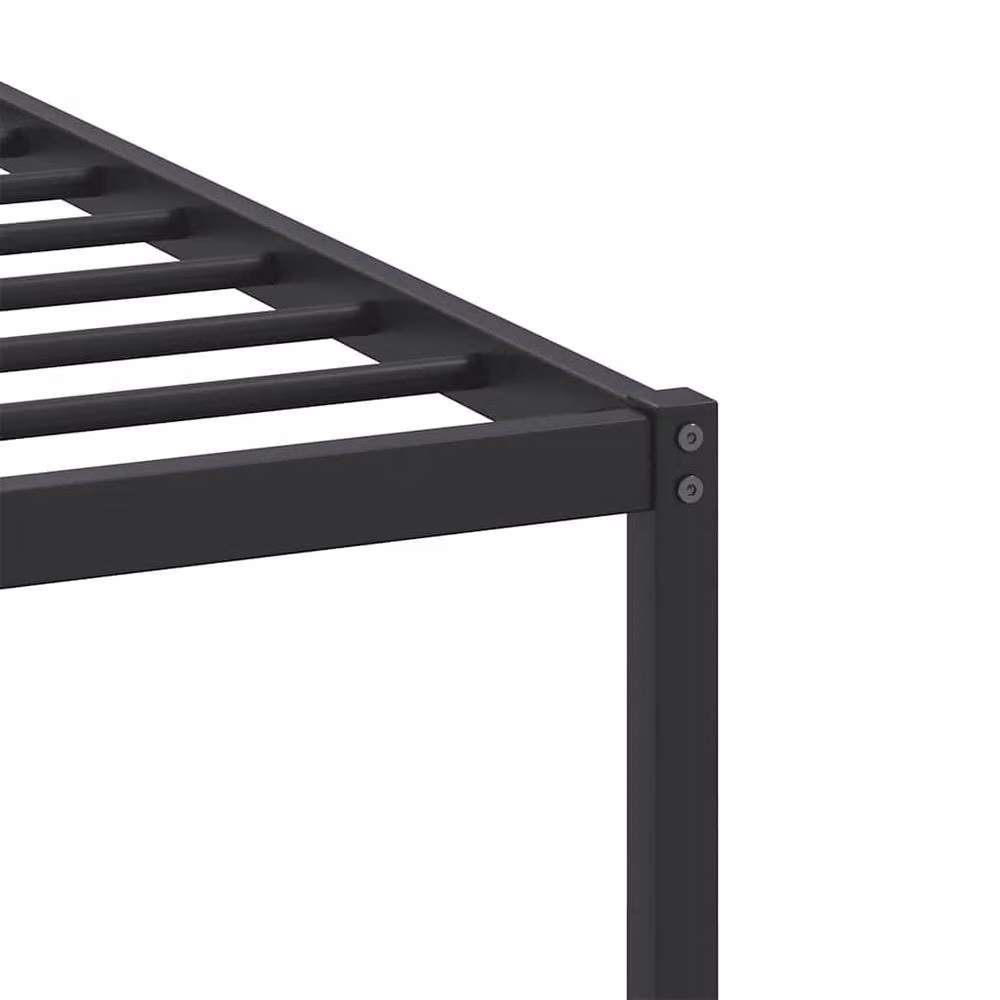Berkfield Home Sonoma Oak Bed Frame in Black, Engineered Wood, W/D/H: 90 x 200 cm – 6