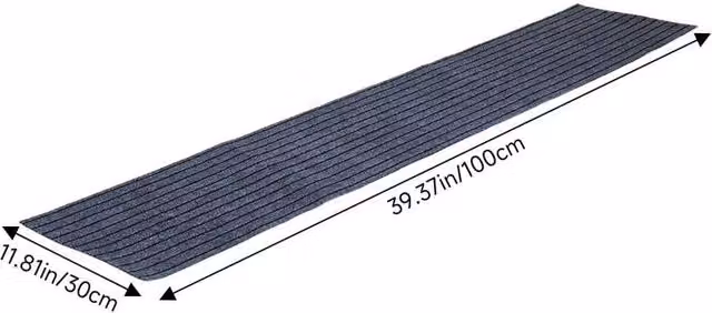 FORGEVIO Self-Adhesive Modern Home Office Floor Mat in Black and Grey, W: 30 cm, L: 100 cm – 1