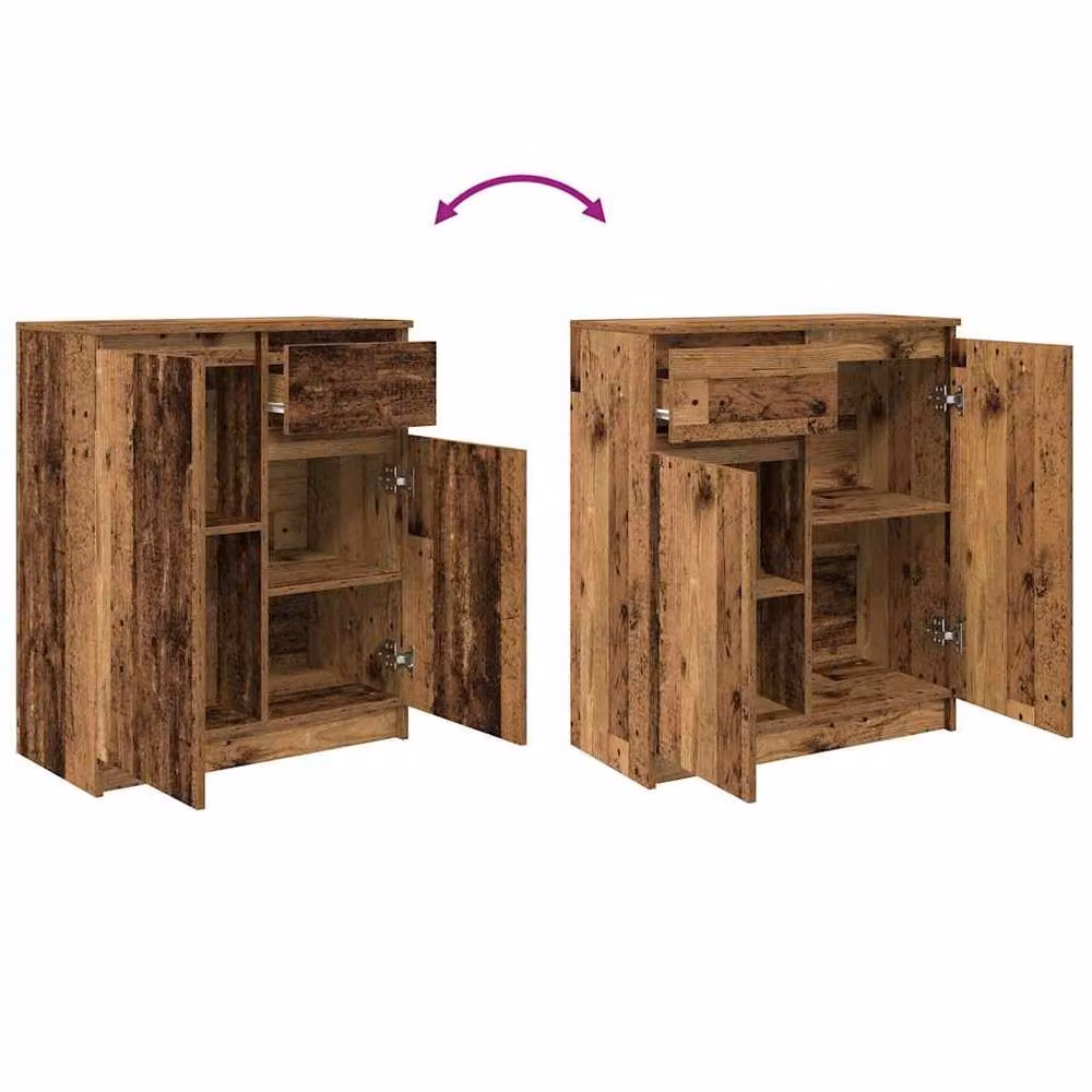 Berkfield Home Rustic Sideboard with Drawer in Brown, W/D/H: 71 x 35 x 84 cm – 5