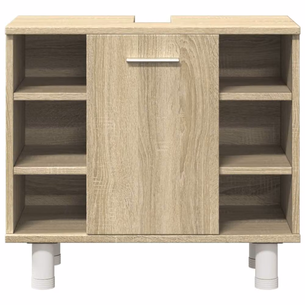 Berkfield Home 3 Piece Bathroom Furniture Set in Sonoma Oak and Beige – 3