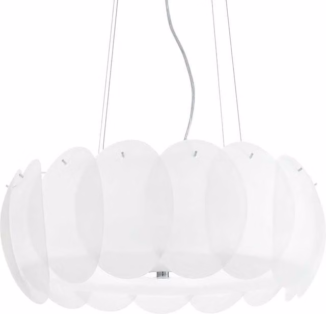 Netlighting Ovalino 8 Light Large Oval Ceiling Pendant in White with Glass Shade and E27 Base – 1