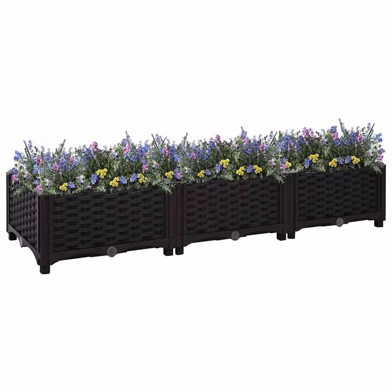 Berkfield Home Black Polypropylene Raised Bed W/D/H: 120 x 40 x 23 cm