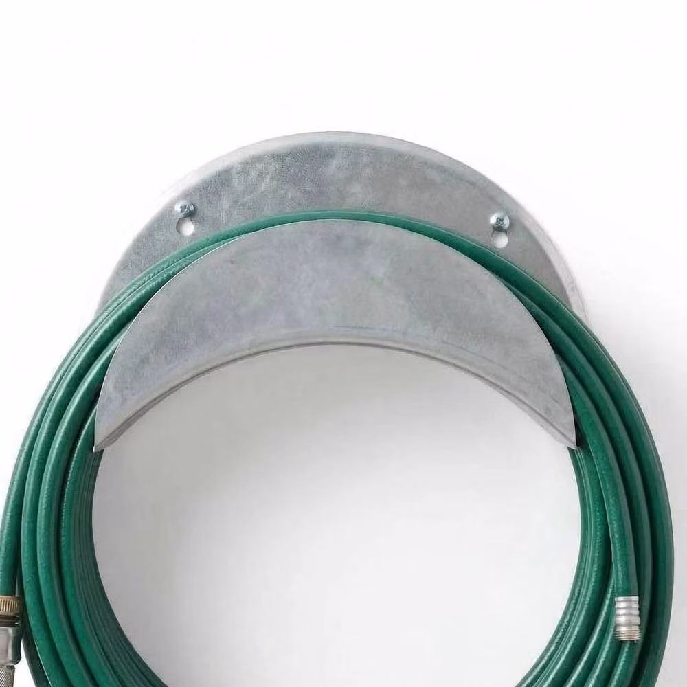NESTLUNE Heavy Duty Wall Mounted Metal Garden Hose Pipe Hanger in Silver – 2