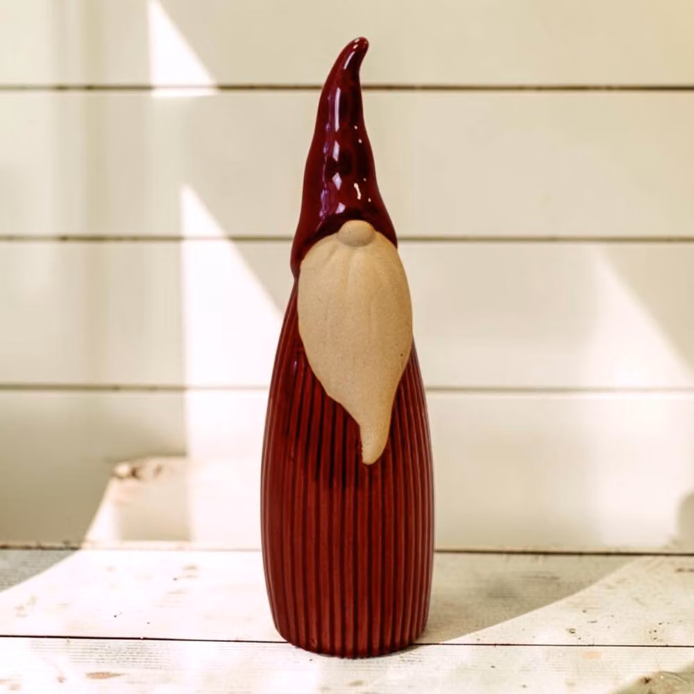 Four Candle Red Ceramic Slim Christmas Gonk, Height: 20 cm – 2