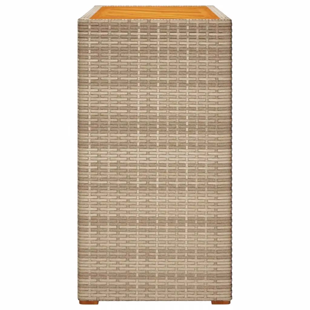 Berkfield Home Garden Side Table with Acacia Wood Top in Beige, W/D/H: 100 x 40 x 75 cm – 3