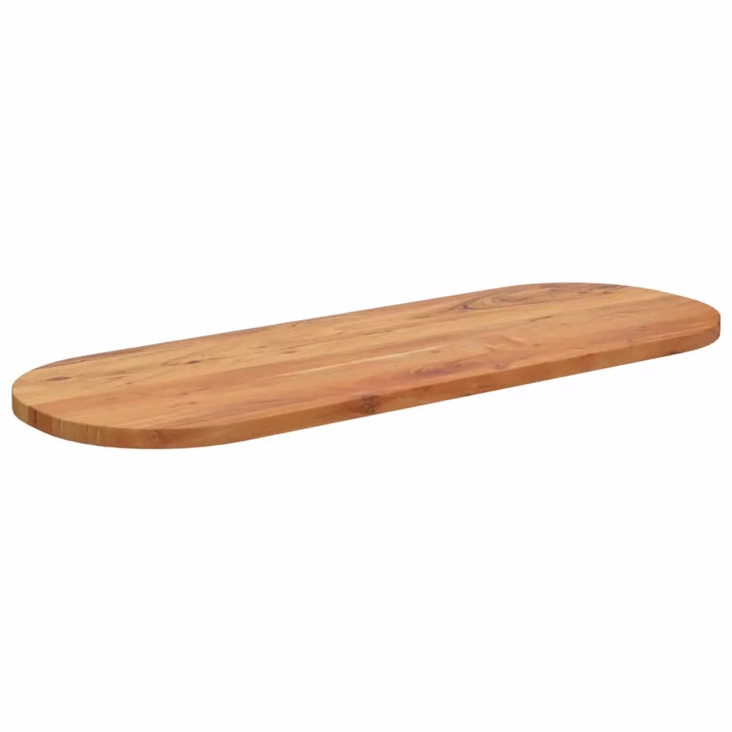 Berkfield Home Oval Solid Wood Acacia Table Top, Brown, W: 110 cm, D: 40 cm, H: 3.8 cm – 3