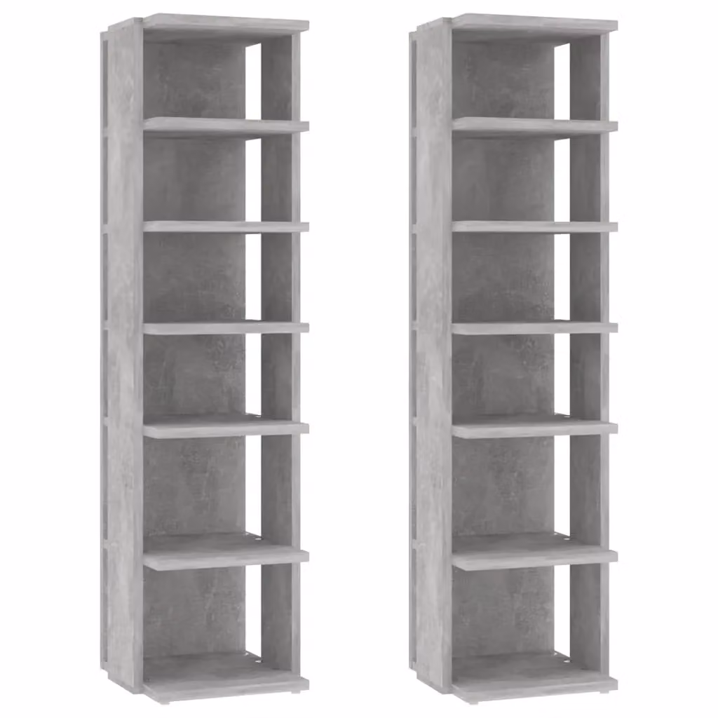 Berkfield Home Set of 2 Modern Shoe Cabinets in Concrete Grey, W/D/H: 25 x 27 x 102 cm – 2