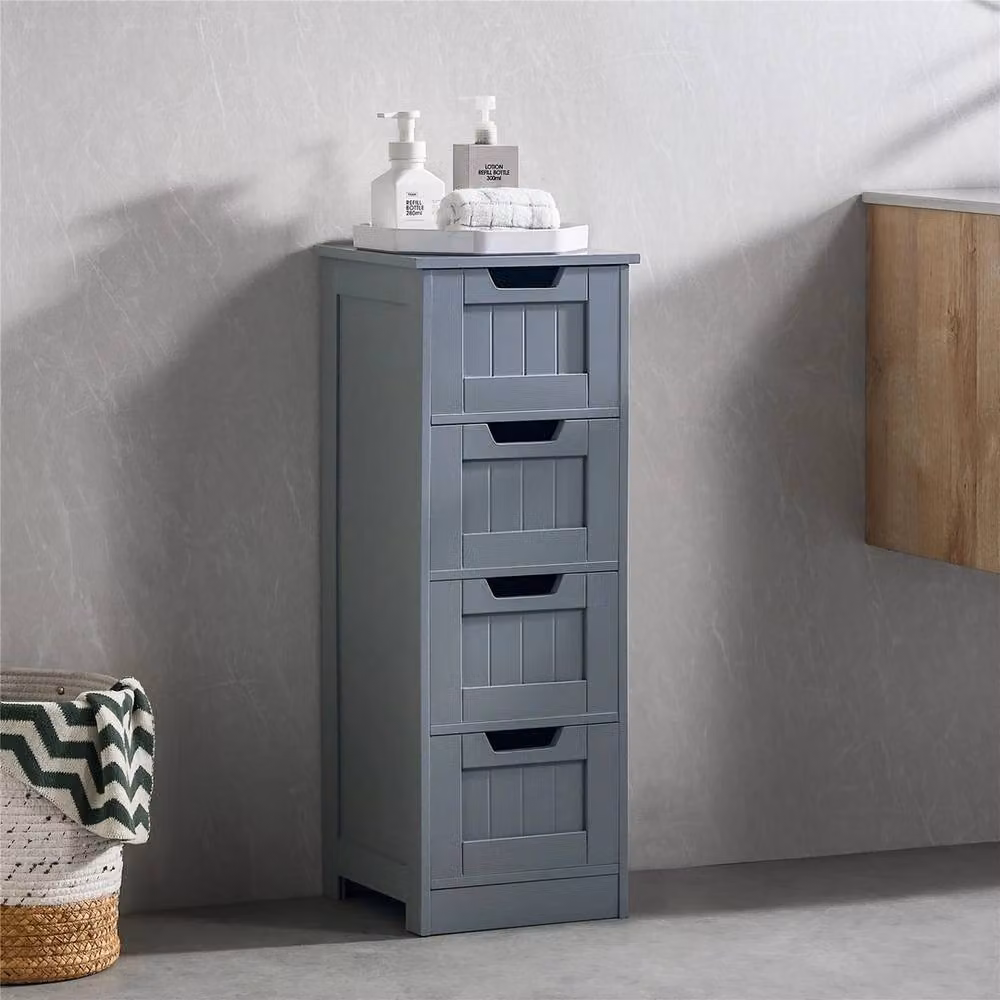 Havendro Grey Wooden 4 Drawer Bathroom Storage Cabinet – 3