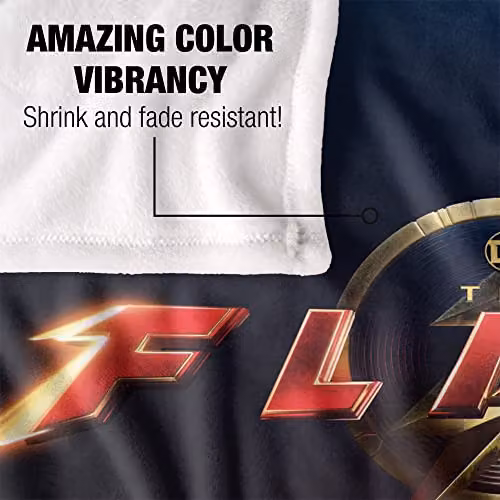 LOGOVISION The Flash Movie Logo Super Soft Microfibre Fleece Throw Blanket, White, W/D/H: 152 x 127 cm – 3