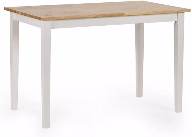 Cheshire Premium Linwood Small Rectangular Dining Table in White and Multicolour, W/D/H: 68 x 68 x 68 cm