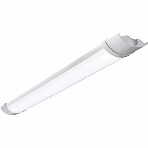 Loops 2ft IP65 Flush Batten LED Light Fitting, 18W Cool White, White Plastic