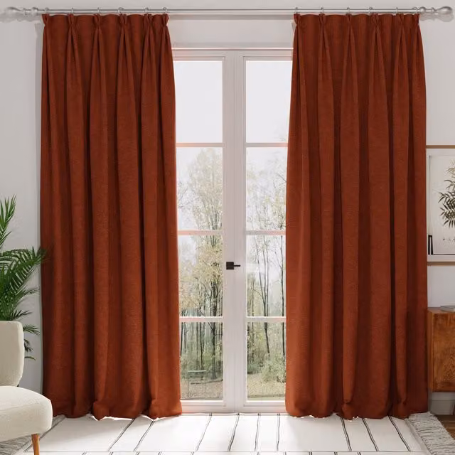 Terrys Made to Measure Blackout Fabric Panel Curtain in Orange and Brown