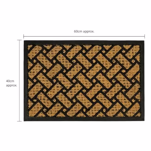 JVL Alba Woven Tuffscrape Doormat, Beige and Sand, W: 40 cm, D: 60 cm – 3