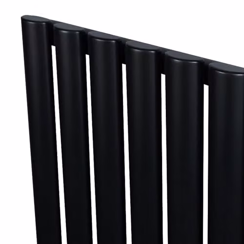 Monster Shop Oval Single Column Radiator in Matt Black Carbon Steel with Chrome Thermostatic Radiator Valve Set, W/H: 60 x 60 cm – 6