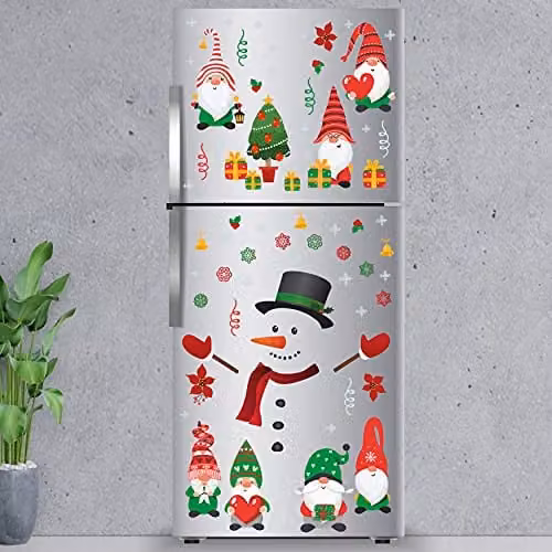 WALPLUS Christmas Combo Wall Stickers with Gnomes and Snowman Decals in Multicolour – 1