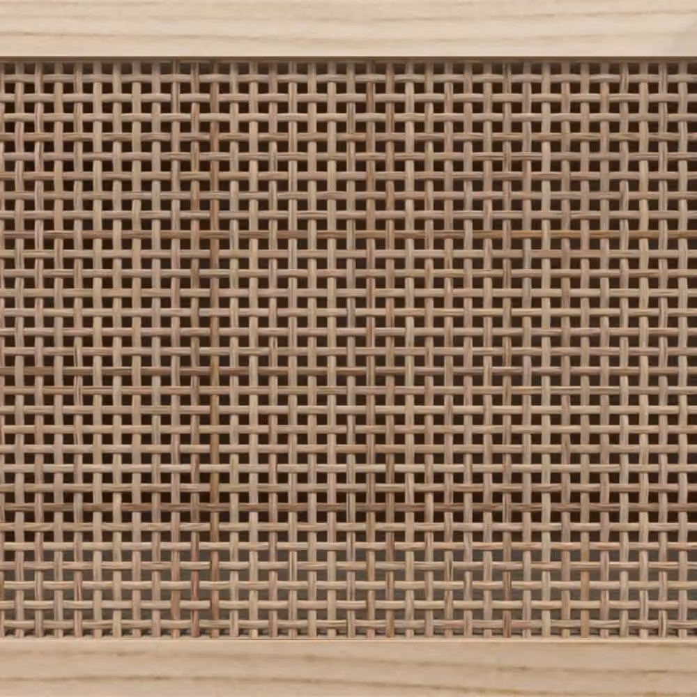 Berkfield Home White TV Cabinet in Solid Pine and Natural Rattan, W/D/H: 80 x 30 x 40 cm – 3