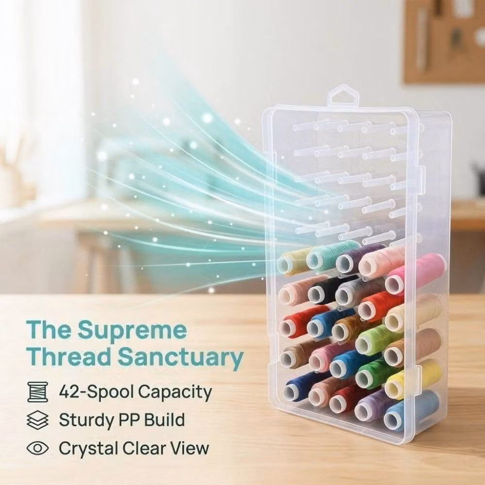 FLAVORA Transparent Plastic Embroidery Thread Storage Case, Width: 50 cm – 3