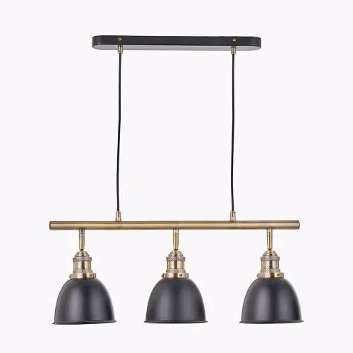 Ruma Industrial Black and Gold Metal Dome Ceiling Light for Kitchens and Dining Rooms – 2