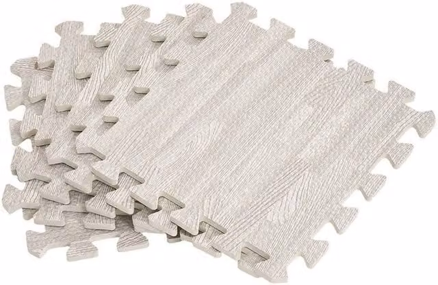 PAWNORA 20 Pack Grey EVA Interlocking Floor Mat Tiles, W/D/H: 30 x 30 x 1.8 cm