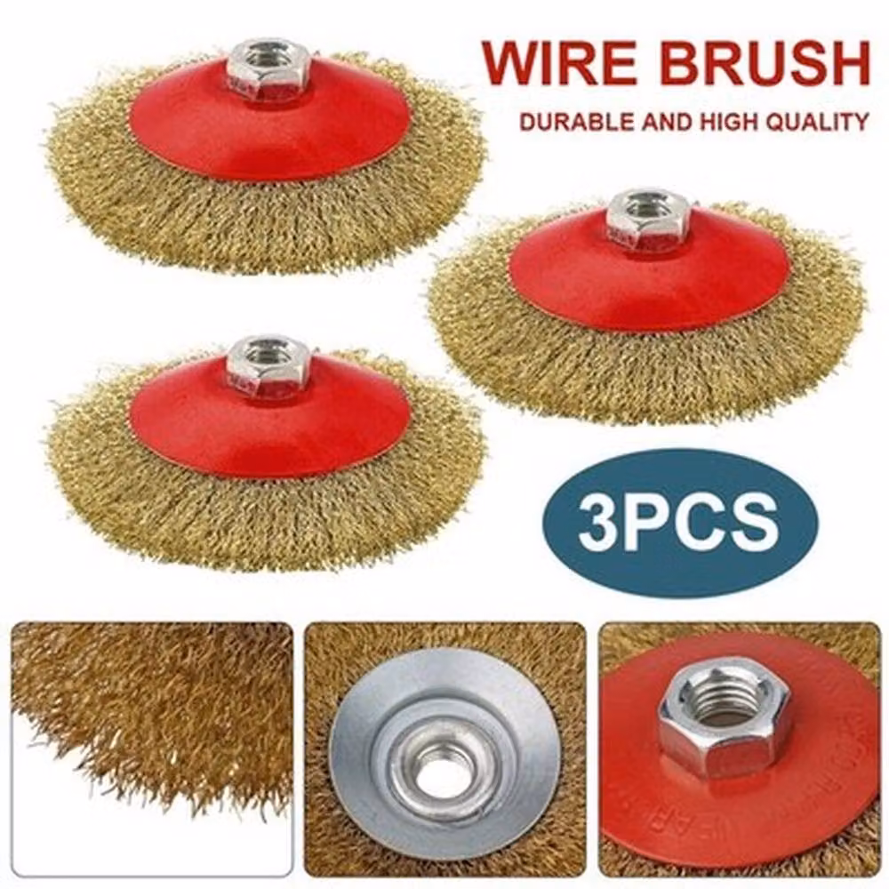 NESTLUNE Gold Stainless Steel Wire Brush for Angle Grinders, Diameter: 115 mm – 4