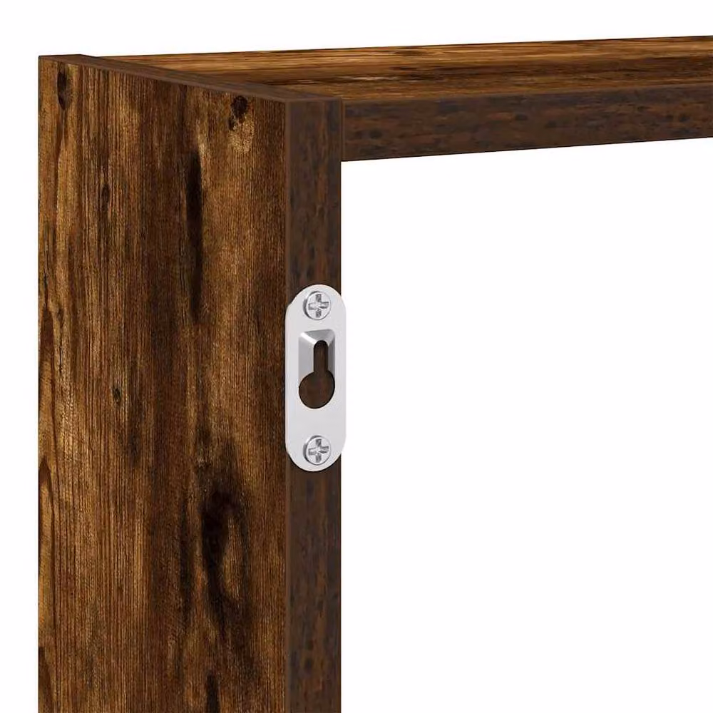 Berkfield Home Wall Mounted 7 Compartment Cube Shelf in Smoked Oak Brown – 5