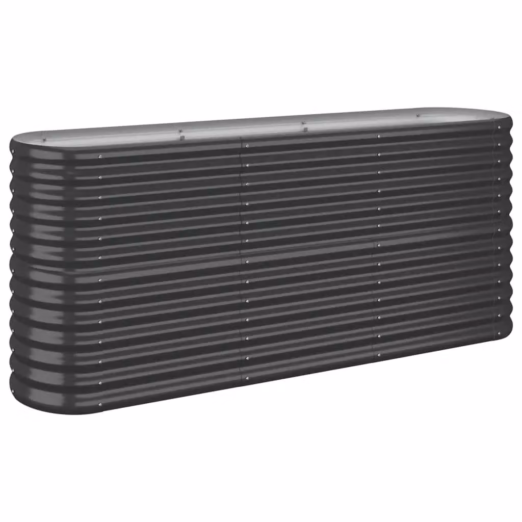 Berkfield Home Garden Powder-coated Steel Raised Bed in Anthracite Black, W/D/H: 152 x 40 x 68 cm – 2