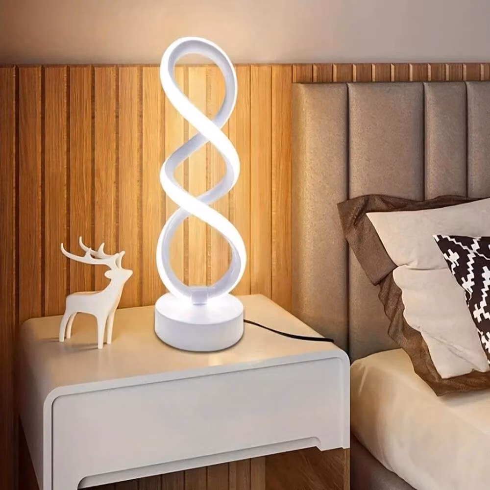 KORVIXA White Modern Dimmable LED Table Lamp – 3