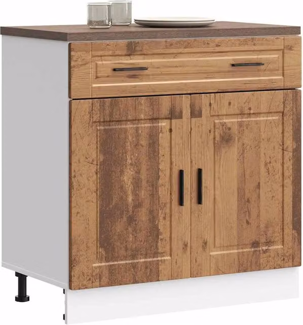 Berkfield Home Porto Old Wood Kitchen Base Cabinet in Brown – 1