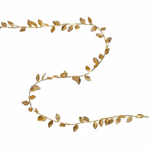 Lights4fun Gold Leaf Micro LED Battery Operated Autumnal String Fairy Lights Garland with Timer, 1.8m – 2