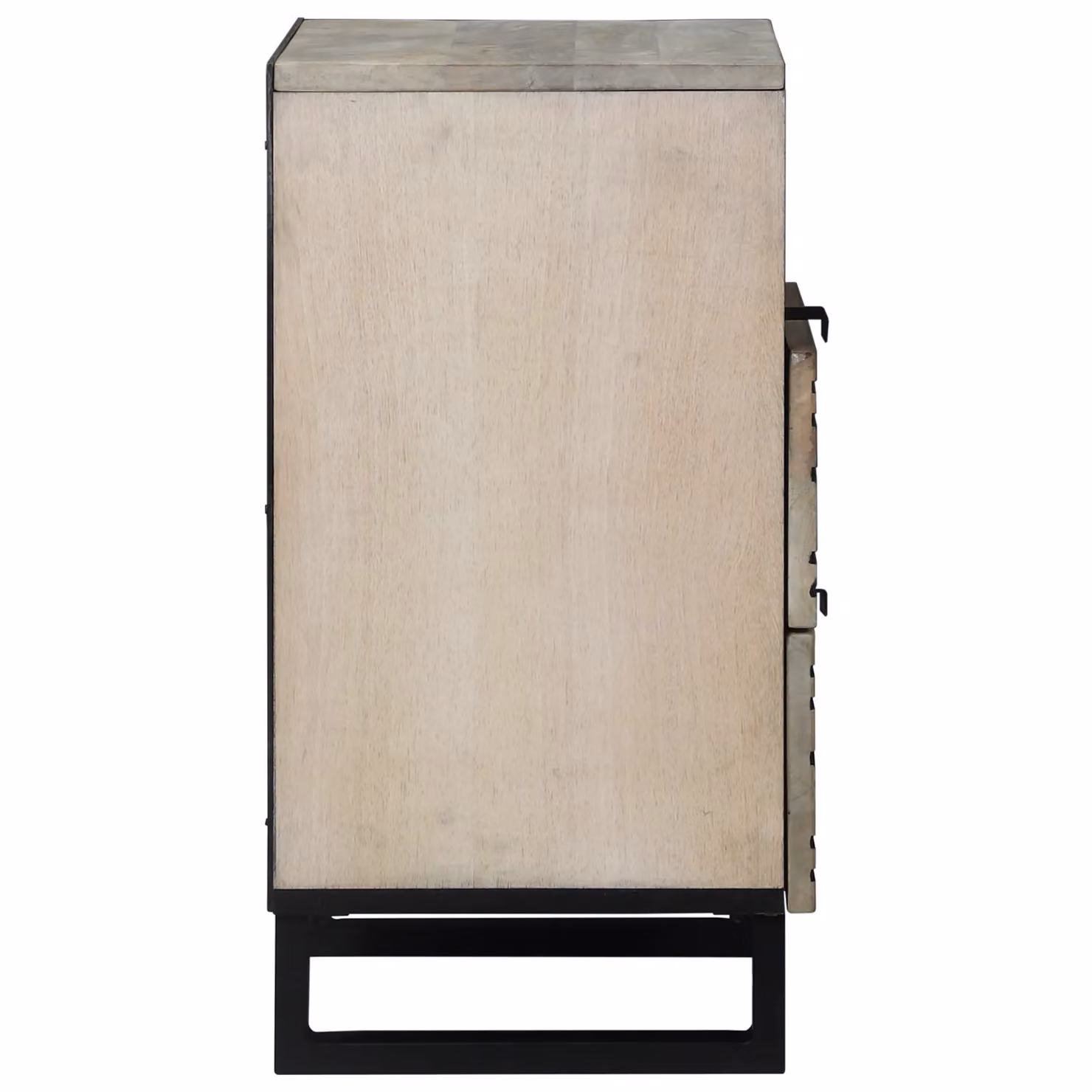 Berkfield Home Modern Mango Wood Bedside Table with Drawer in White and Black, W: 50 cm, D: 33 cm, H: 60 cm – 3