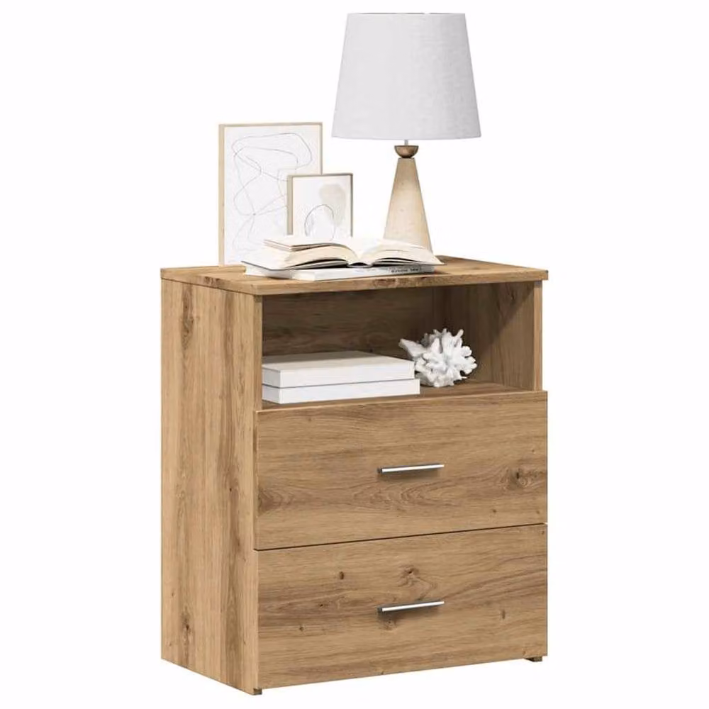 Berkfield Home Artisan Oak Stylish Bedside Cabinet in Brown, W/D/H: 50 x 32 x 60 cm – 3