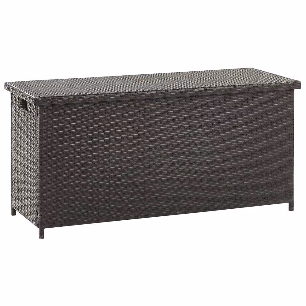 Wyld and Coco Brown Faux Rattan Garden Outdoor Storage Box W/D/H: 126 x 46 x 63 cm – 3