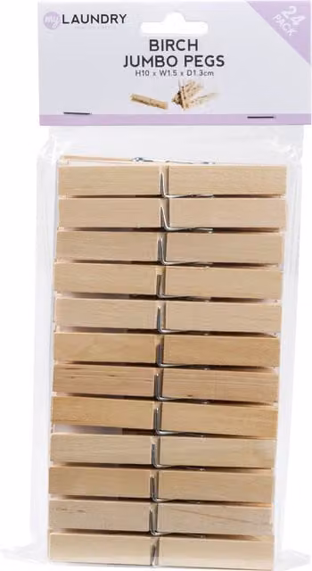 My Laundry Birch Wood Pegs in Brown and Beige