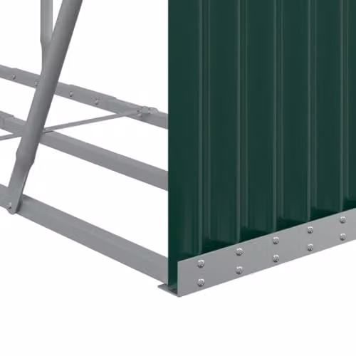 vidaXL Green Galvanised Steel Freestanding Log Holder W/D/H: 180 x 45 x 100 cm – 3
