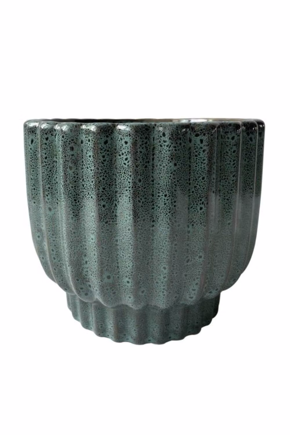KDMD Green Hortus Barcelos Ceramic Tabletop Pot, Round, W: 19.5 cm, D: 16 cm – 2
