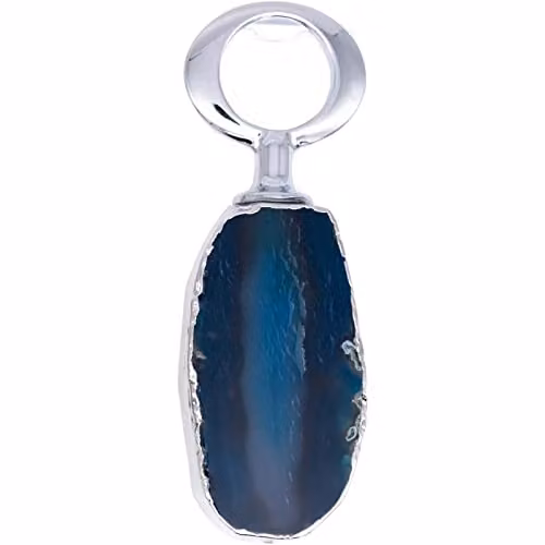 Maison Des Cadeaux Blue Agate Stone and Metal Bottle Opener – 3
