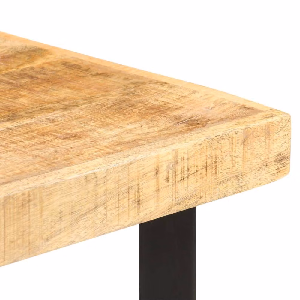 Berkfield Home Bar Table in Brown Rough Mango Wood, W/D/H: 60 x 60 x 107 cm – 4