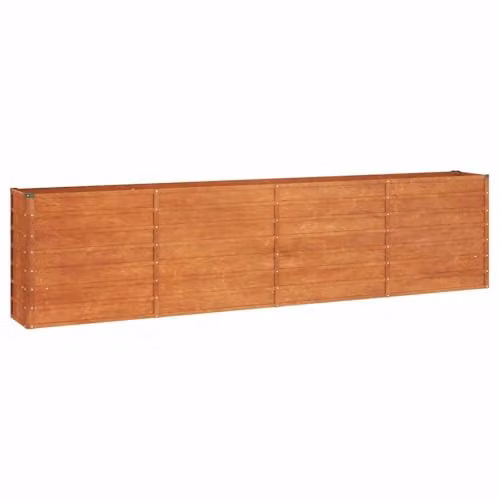 vidaXL Corten Steel Raised Garden Bed in Brown or Grey, W: 320 cm, D: 40 cm, H: 77 cm