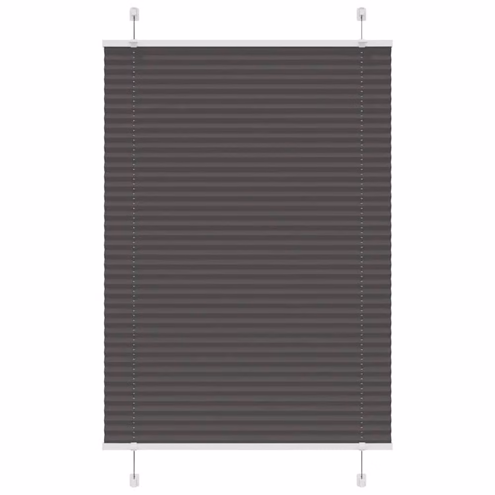 Berkfield Home Single Pleat Black Polyester Fabric Blind, W: 85 cm, H: 100 cm – 1