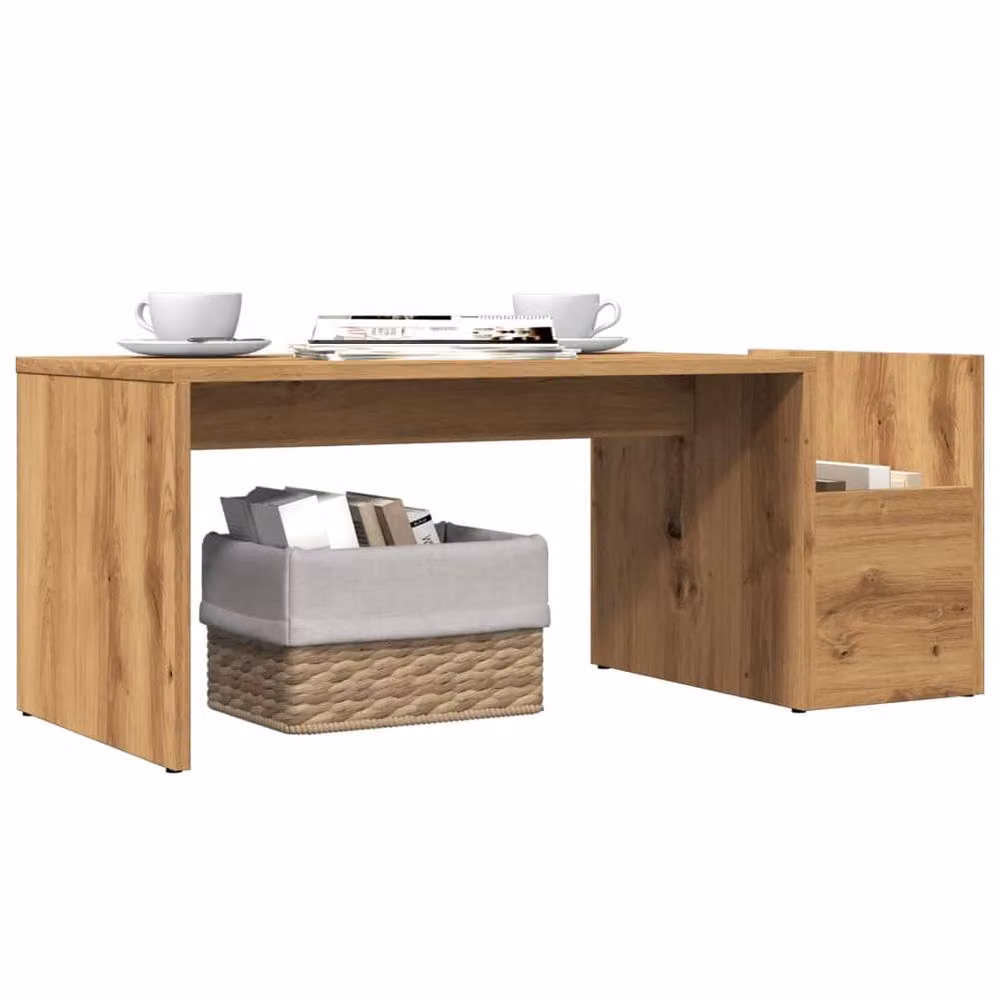 Berkfield Home Artisan Oak Coffee Table in Brown, W/D/H: 90 x 45 x 35 cm – 2