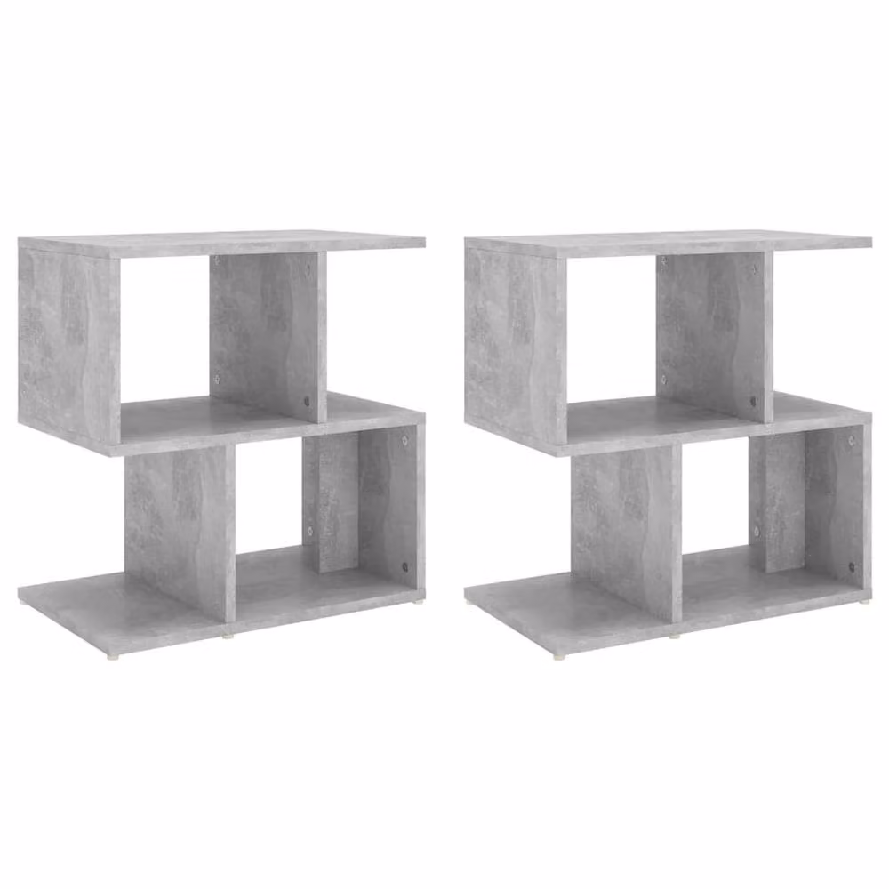 Berkfield Home Elegant Bedside Cabinets, 2 Pack, Concrete Grey, W: 50 cm, D: 30 cm, H: 51.5 cm – 2