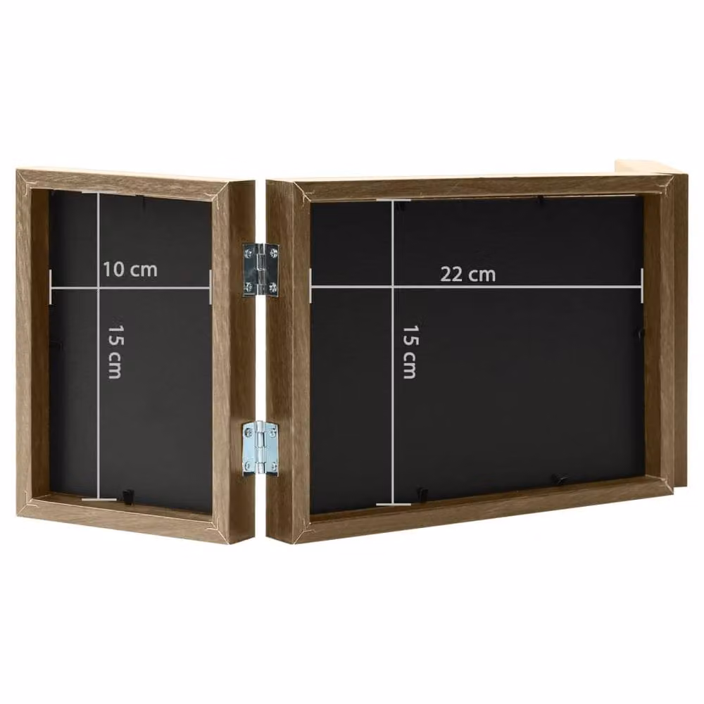 Berkfield Home Trifold Photo Frame Collage, Brown, W: 22 cm, H: 15 cm – 5