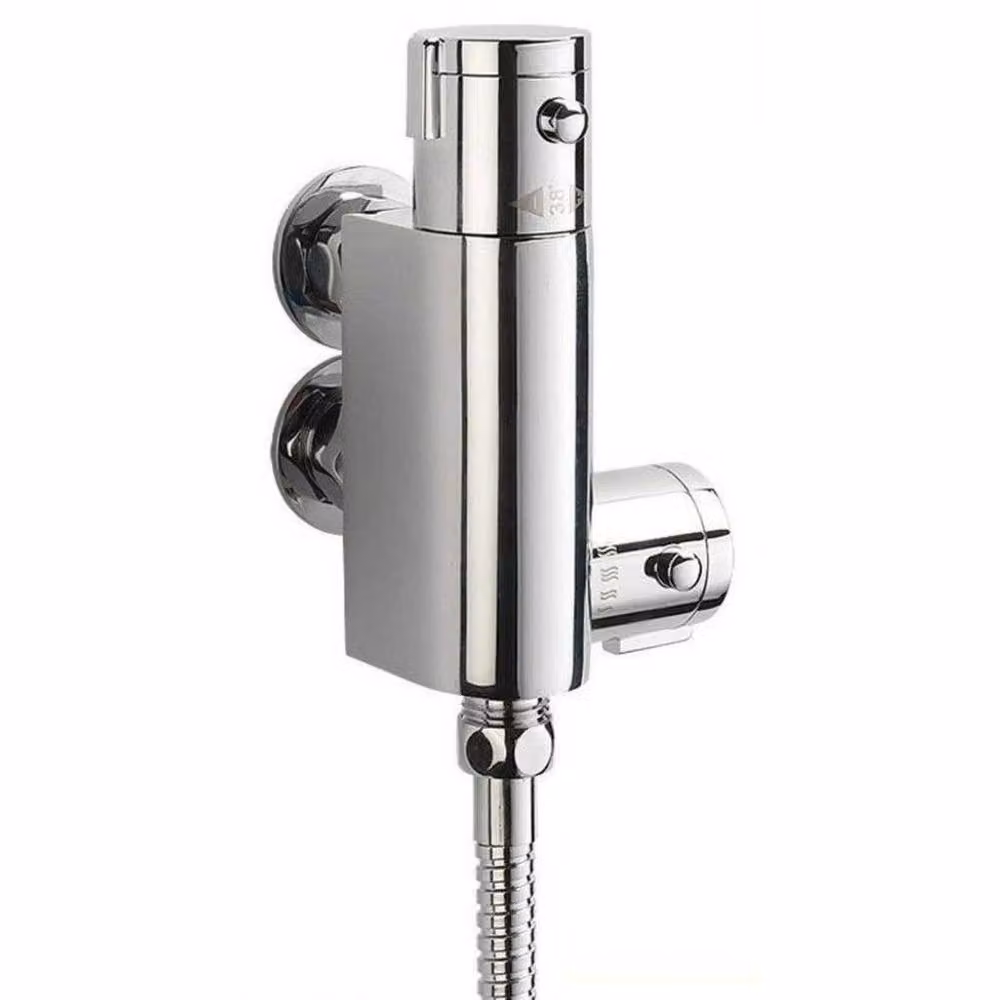 NESTLUNE Chrome Brass Handheld Bidet Shower Spray in Silver – 3