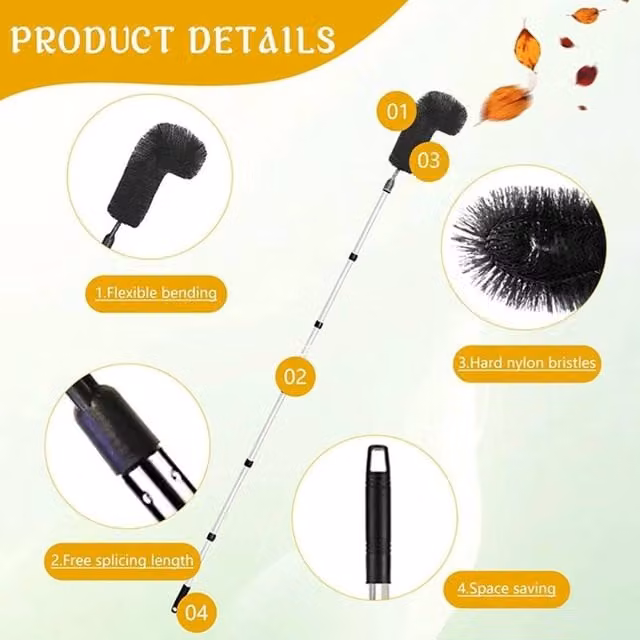 KORVIXA Adjustable Stainless Steel Gutter Cleaner and Brush with Telescopic Handle