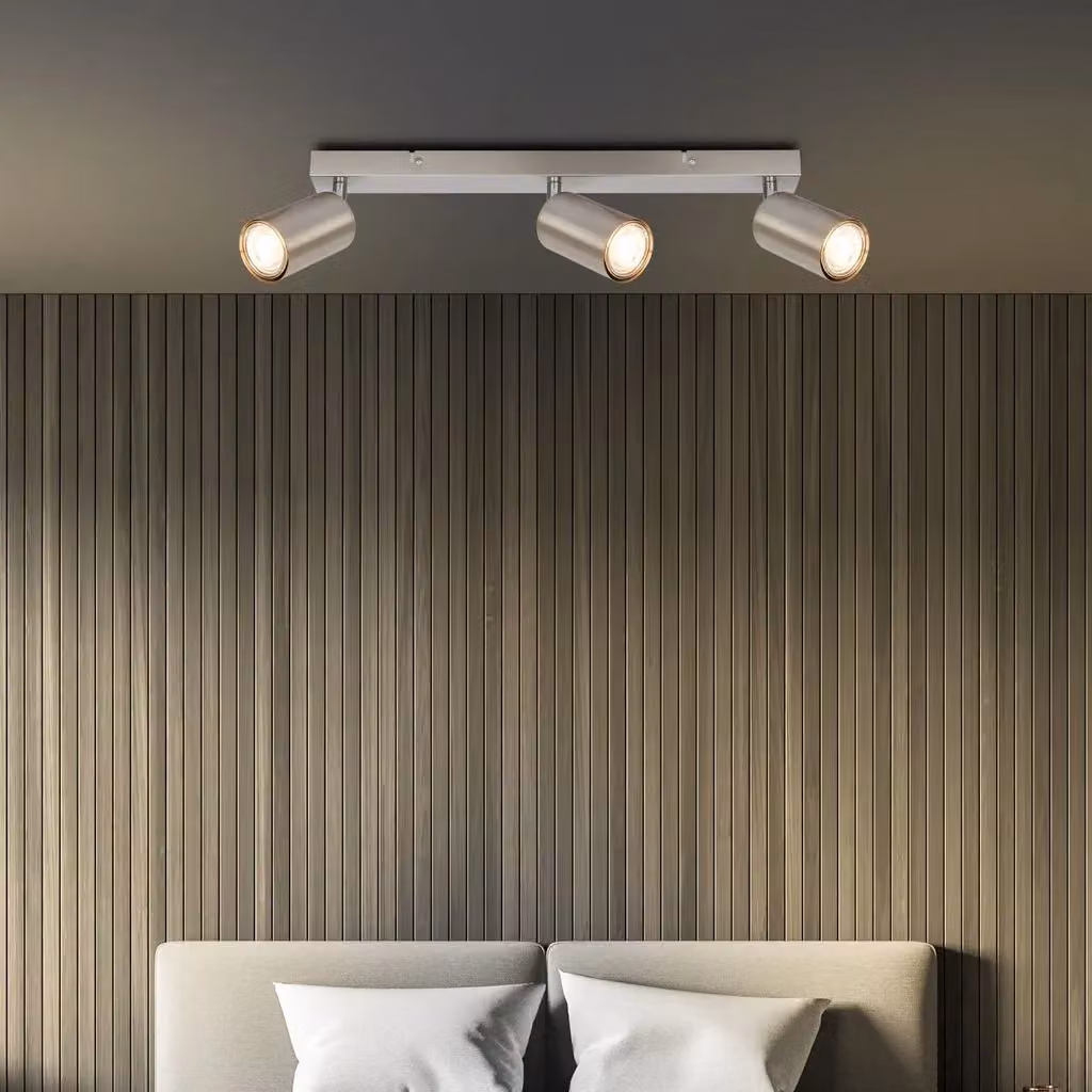 Briloner 3-Light LED Ceiling Spotbar in Silver-Grey, Adjustable Metal Design for GU10 Bulbs, 44 cm – 4